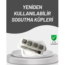 Mey İthalat Çevre Dostu Metal Buz Küpü Ve Kullanışlı Klips Seti Gri
