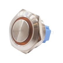 Motorobit 28B-G1-E 28Mm Çıkık Yaylı Işıklı Metal Buton - Sarı