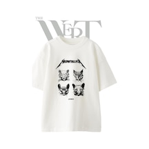 Thewert Metallica Cat Tasarım Baskılı Ünisex Beyaz Oversize T-shirt