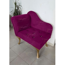 Yeni Model Tekli Köşe Koltuğu Josefin Bench Gold Ayak Mor