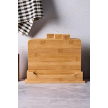 16668 Piero Bambu 3lü Standlı Kesme Tahtası Seti Kesim Panosu Ahşap Kesme Tahtası 32cm Genel