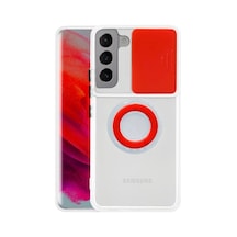 Sm Galaxy Uyumlu S21 - S30 Kılıf Sürgülü Kamera Lens Korumalı Yüzük Standlı Silikon Kılıf- 5775 Mh-hs5937-0242