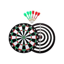 15 Inç 38 Cm Dart Oyunu - Dart Tahtası - 6 Oklu - Iğne Uçlu - Çift Taraflı - Büyük Boy