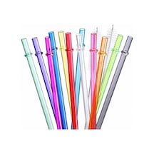 Stanley Quencher İle Uyumlu Premium Tritan Pipet Seti, 30 Cm Ekstra Uzun, 10 Mm Genişlik, Renkli, 4 Adet Pipet, 1 Temizleme Fırçası Dahil, Bpa İçermez, Kırılmaz Çok Renkli