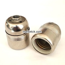 Krom Metal E27 Duy Dekoratif Standart Avize Ampul Duyu