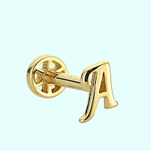 Altın Piercing -A- Harf 14 Ayar Tragus Altın