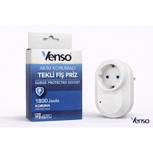 Venso Akım Korumalı Tekli Fiş Priz 1800 Joule