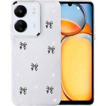 Newface Xiaomi Redmi 13c Fiyonk Desenli Kapak - Desen 8 Beyaz