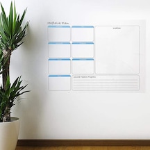 Haftalık Planlayıcı Manyetik Duvar Stickerı Takvim 56 Cm X 70 Cm Açık Mavi" Veya "pastel Mavi"