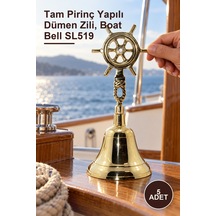 5 Adet Pirinç Dümen El Çanı Tam Pirinç Yapılı Dümen Zili, Boat Bell Sl519