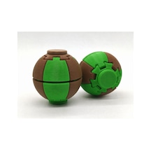 Alvera Press Küresi 3d Baskı Dönüşen Mekanik Fidget Stres Oyuncağı-yeşil-kahverengi