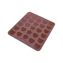 Silikon Kalp Yıldız Ayıcık Makaron Kalıbı 30 Delikli Diğer