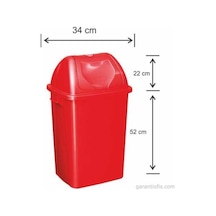Garanti Metal 7583 Plastik Çatı Kapaklı Çöp Kovası (50 Litre)