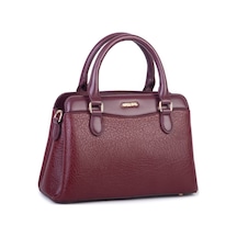 Nas Bag Şık Kadın Midi El Ve Omuz Çantası Bordo Victoria Çok Renkli
