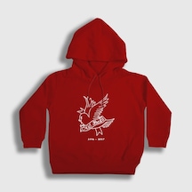 Presmono Unisex Çocuk Cry Baby Lil Peep Kapüşonlu Sweatshirt Kırmızı
