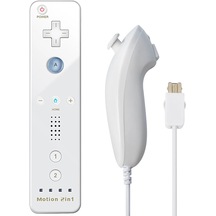 Sol Sağ Beyaz-nintendo Wii/wii U Joystick İçin 2'si 1 Arada Kablosuz Uzaktan Gamepad Denetleyici Seti İsteğe Bağlı Motion Plus Silikon Kılıflı Video Oyunu