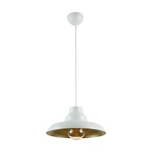 Carmen Özel Tasarım Çap 30 Cm Modern Salon - Mutfak - Cafe Beyaz Içi Gold Tekli Sarkıt Avize Diğer