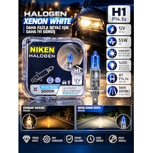 H1 Xenon White Halojen Far Ampulü 5000k %200 Parlaklık 12v 55w
