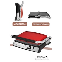 Gralux Paslanmaz Çelik 2000 Watt Granit Çıkarılabilir Plakalı Tost Ve Izgara Makinesi