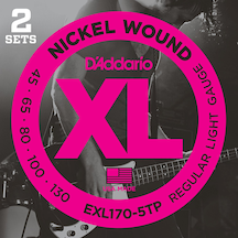DADDARIO EXL170-5TP (2 SET) BAS GİTAR TEL SETİ , 5 TELLİ, XL, 45-