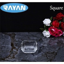 Square Tekli Kare Cam Kahvaltılık Kase Royaleks-25057 Şeffaf