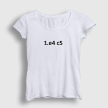 Noıssey Kadın Beyaz Sicilian Opening Chess Satranç T-shirt 339537tt