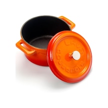 Ayrex Metal Döküm Mini Tencere, 10 Cm, 0.35 L Hacim, Turuncu Diğer