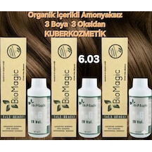 Biomagic 6.03 Kahve Köpüğü Organik İçerikli Amonyaksız Kalıcı Kokusuz Saç Boyası 3 Boya+ 3 Oksidan