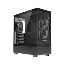 Fazeon F17 750w 80+ Bronze Tempered Glass Mesh 3x Argb Fanli Usb 3.0 Siyah Atx Bilgisayar Kasasi