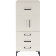 Arges Dolap Tek Raflı 4 Çekmeceli 2 Kapaklı 60x30x134 Aytaşı-... Aytaşı