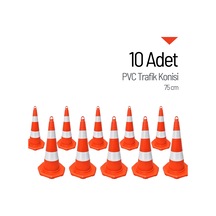 10'lu Pvc Trafik Konisi Seti 75 Cm Trafik Dubası-3626