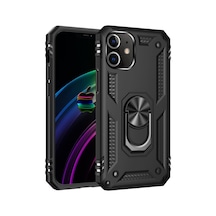 Apple iPhone Uyumlu 12 Kılıf Sofya Yüzüklü Silikon Kapak - Siyah Bzsxx00 1