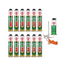 12 Adet 750 Ml Somafix Tabancalı Poliüretan Çelik Kapı Dolgu Köpüğü Köpük Tabancası Köpük Temizleyicisi Seti