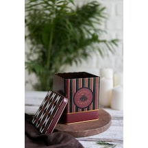 Er024-9e Circus Black Desenli Kare Metal Saklama Kabı 12x12 Cm Circus Black Diğer