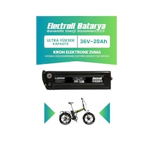 Kron Elektrone Zuma Uyumlu Batarya Ultra Yüksek Kapasite 36v 20ah Güçlendirilmiş Elektrikli Bisiklet Bataryası Siyah
