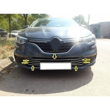 Renault Megane 4 Ön Tampon Çıtası Paslanmaz Çelik Krom 7 Prç