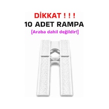 1:64 Ölçek Araba Rampası - Beyaz - Lastik İzli - 10 Adet