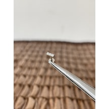 Gerçek Titanium G23 Üçtaş Zirkon Titanyum 6x1.2mm Bedenilabret Piercing Gümüş
