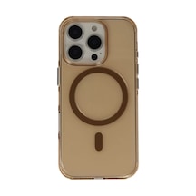 Joko Apple Uyumlu iPhone 16 Pro Max Uyumlu Gleam Pc Sert Magsafe Kılıf - Şeffaf-gold