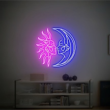 Moon And Sun Lover Figürlü Neon Tabela Pembe