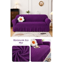 Bürümcük 3 Kişilik Koltuk Örtüsü. Etekli Koltuk Kılıfı. Çekyat Kanepe Örtüsü. 1 Adet Mor - 876024568 Mor