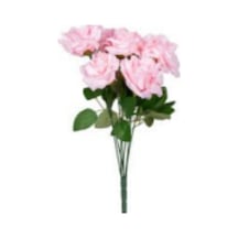 Yapay Çiçek Gül Buketi 7 Çiçekli Açık Pembe 42 Cm. Çok Renkli