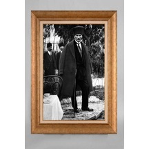 Altın Varaklı Çerçeveli Paspartulu Atatürk Tablo S655