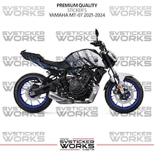 Yamaha Mt-07 Kaplama Sticker Venom Design Motor Kaplama Modeli Hazır Kit 2021-2024 Uyumlu Siyah