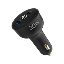 30w Led Ekranlı Type-c + Usb-a Araç Şarj Aleti & & Tablet Araç İçi Şarj Cihazı