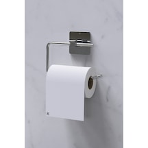 Karteya Yapışkanlı Gümüş Tuvalet Kağıdı Tutacağı/tuvalet Wc Kağıtlık Gümüş