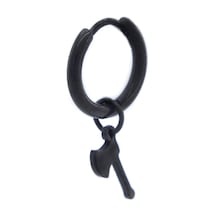 FerizZ 316L Çelik Unisex Siyah Tek Balta Küpe UNK-486 Siyah