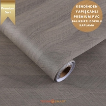 Technosmart 60 300cm Kendinden Yapışkanlı Balıksırtı Desenli Premium Duvar Kağıdı Masa Dolap Kaplama Vizon