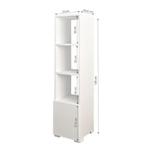 Dizayn Kuzey 4 Raflı, Kapaklı Minimal Kitaplık Beyaz