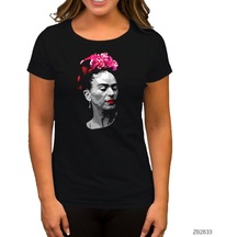 Frida Kahlo Portre 6 Siyah Kadın Tişört